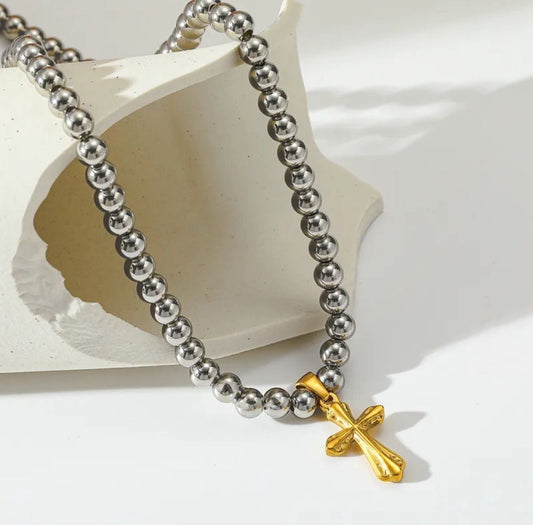 Collar Cruz Esferas