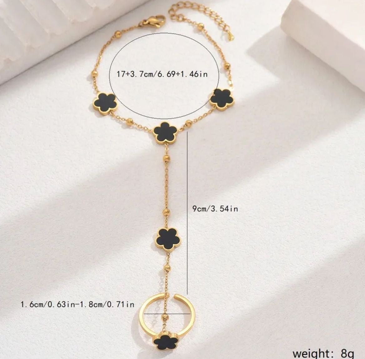 Elegante y única pulsera & sortija