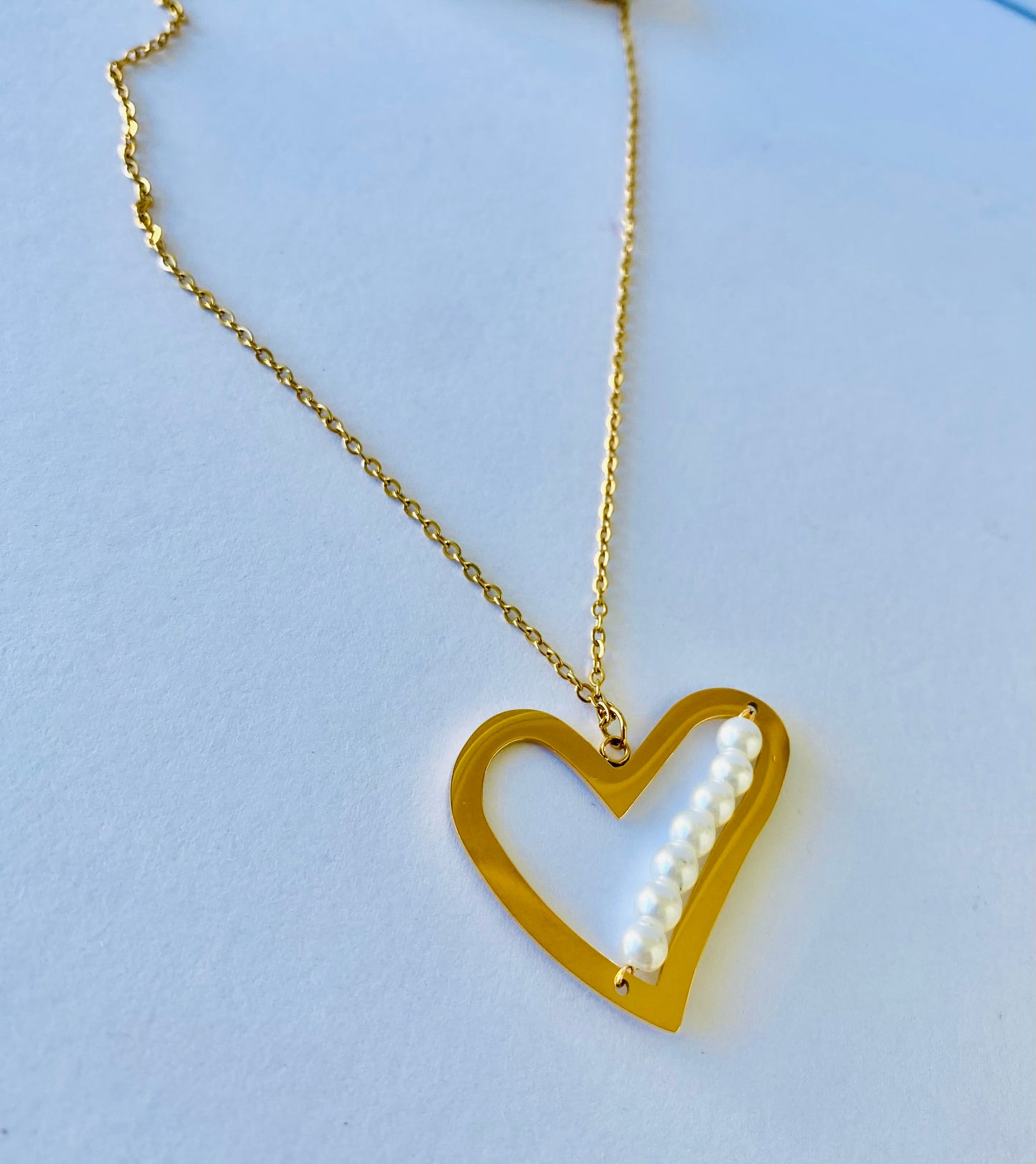 Collar Corazón Perla