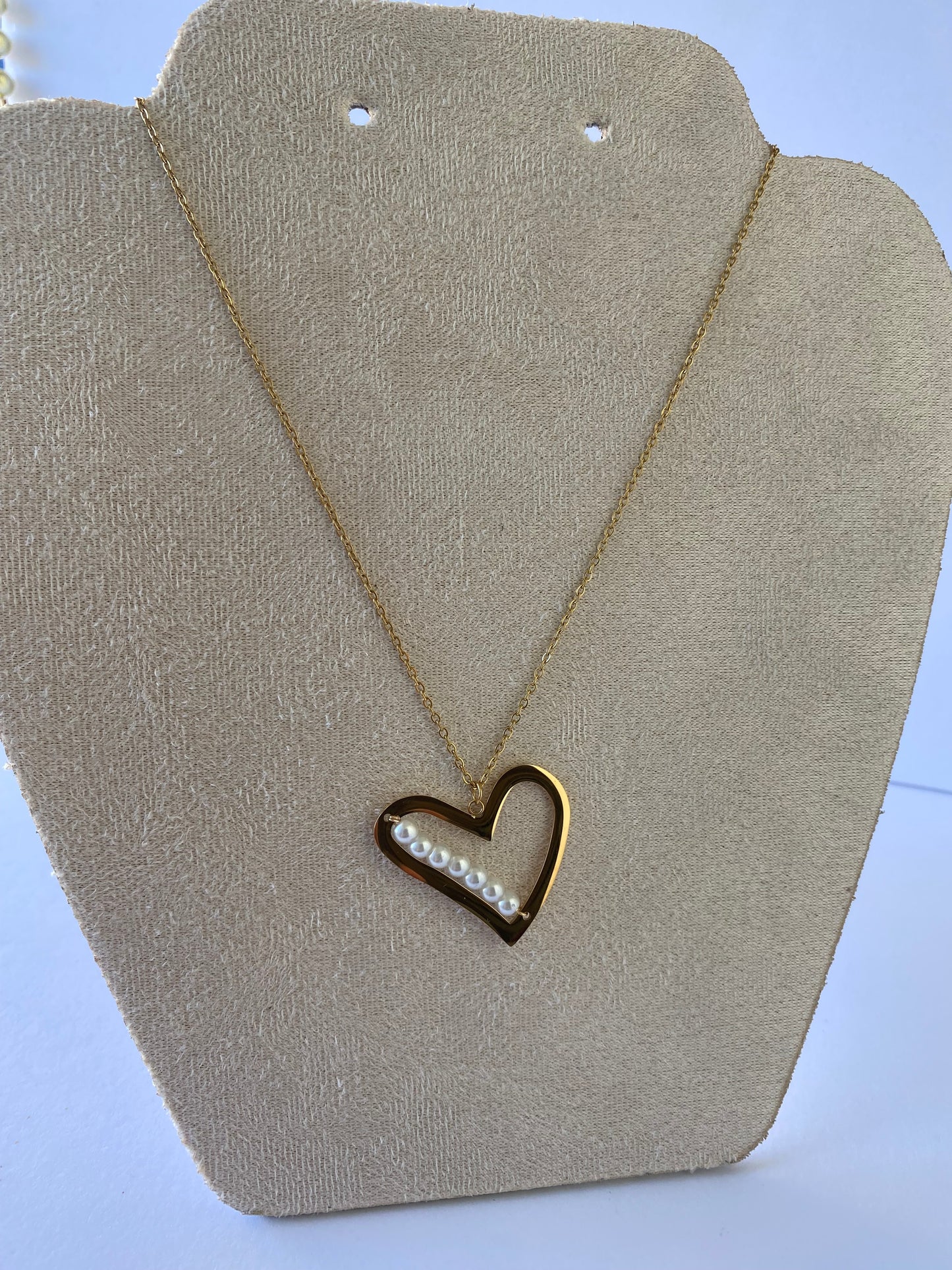 Collar Corazón Perla